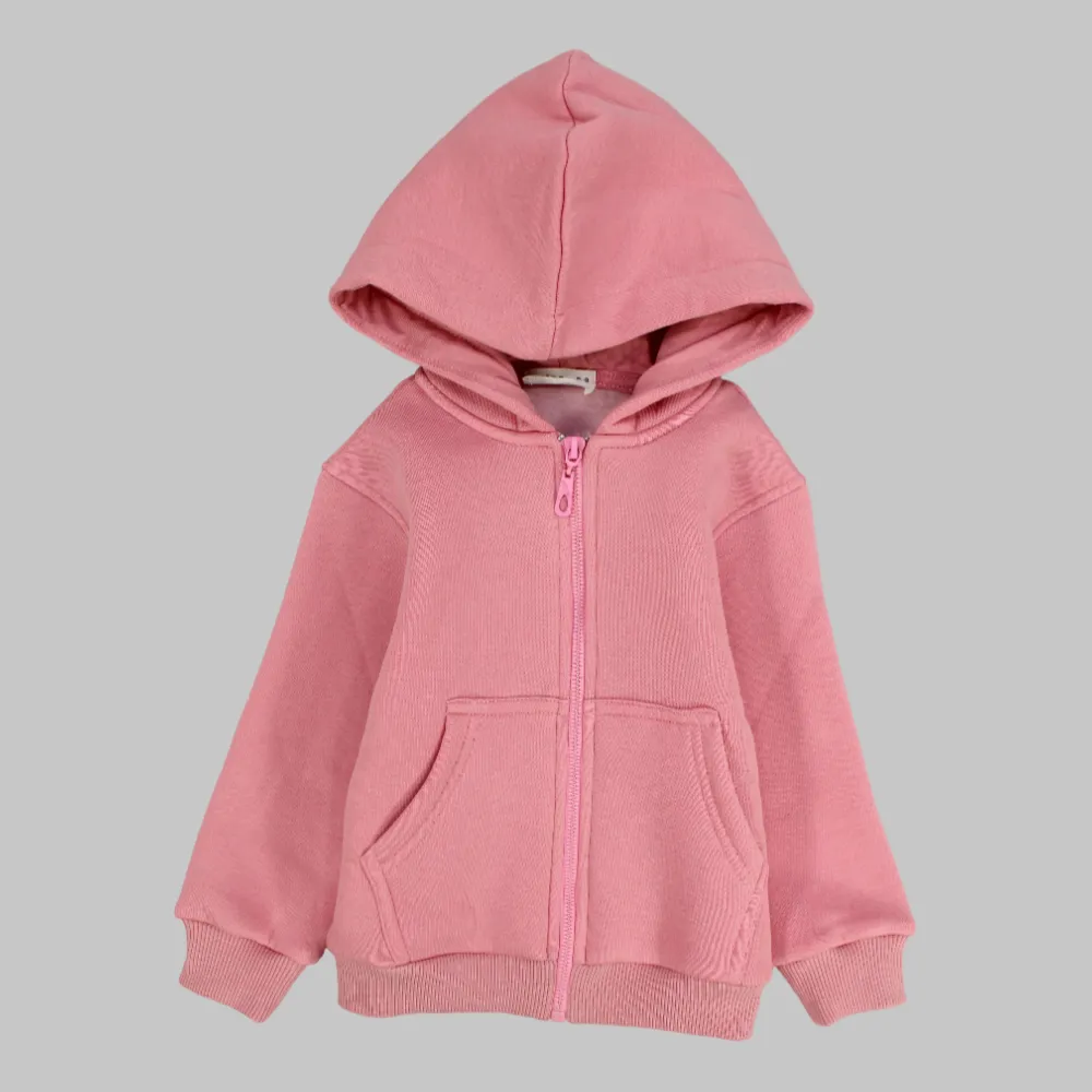 Plain Long-Sleeved Hooded Jacket