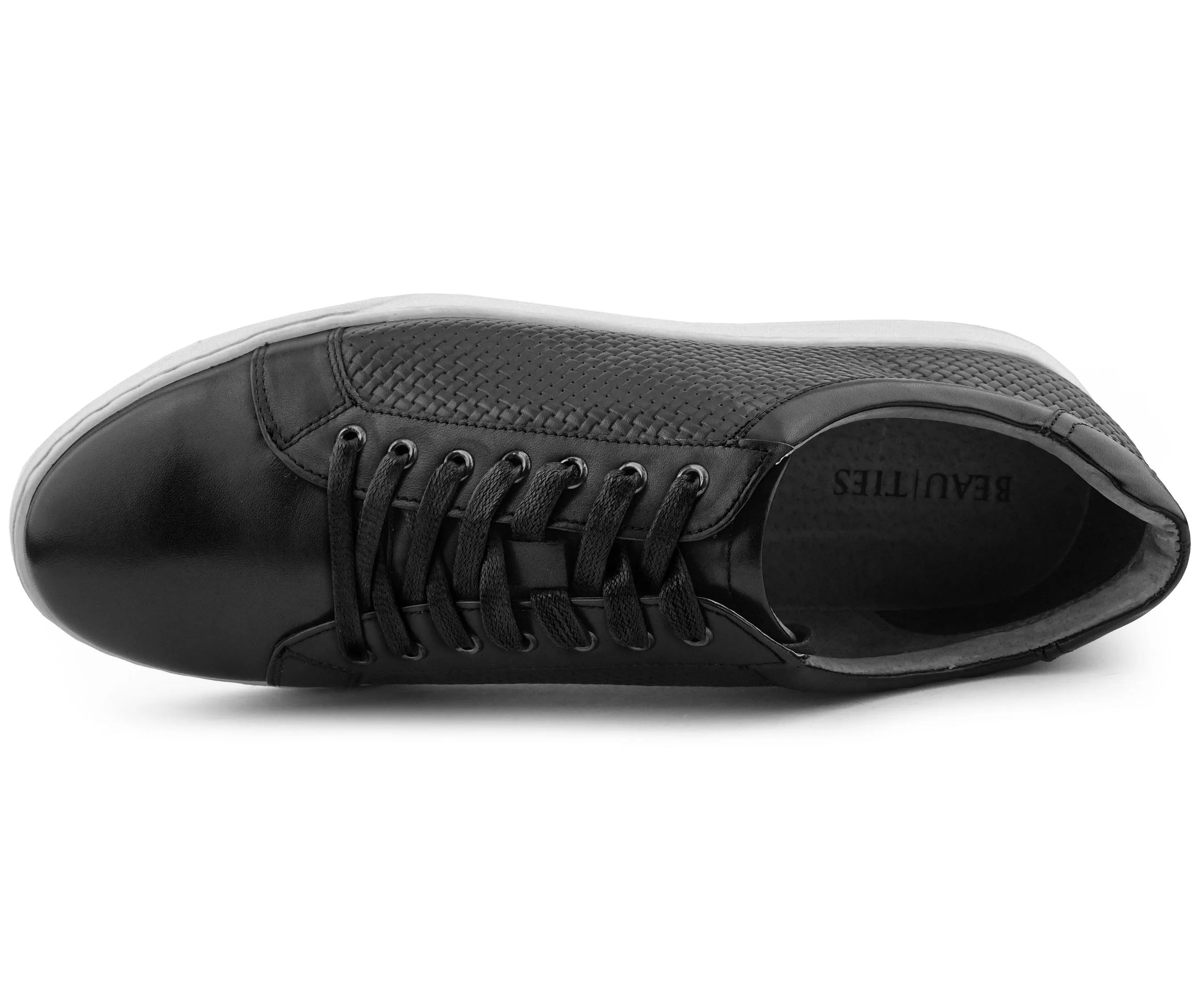 Pure Black Leather Sneaker