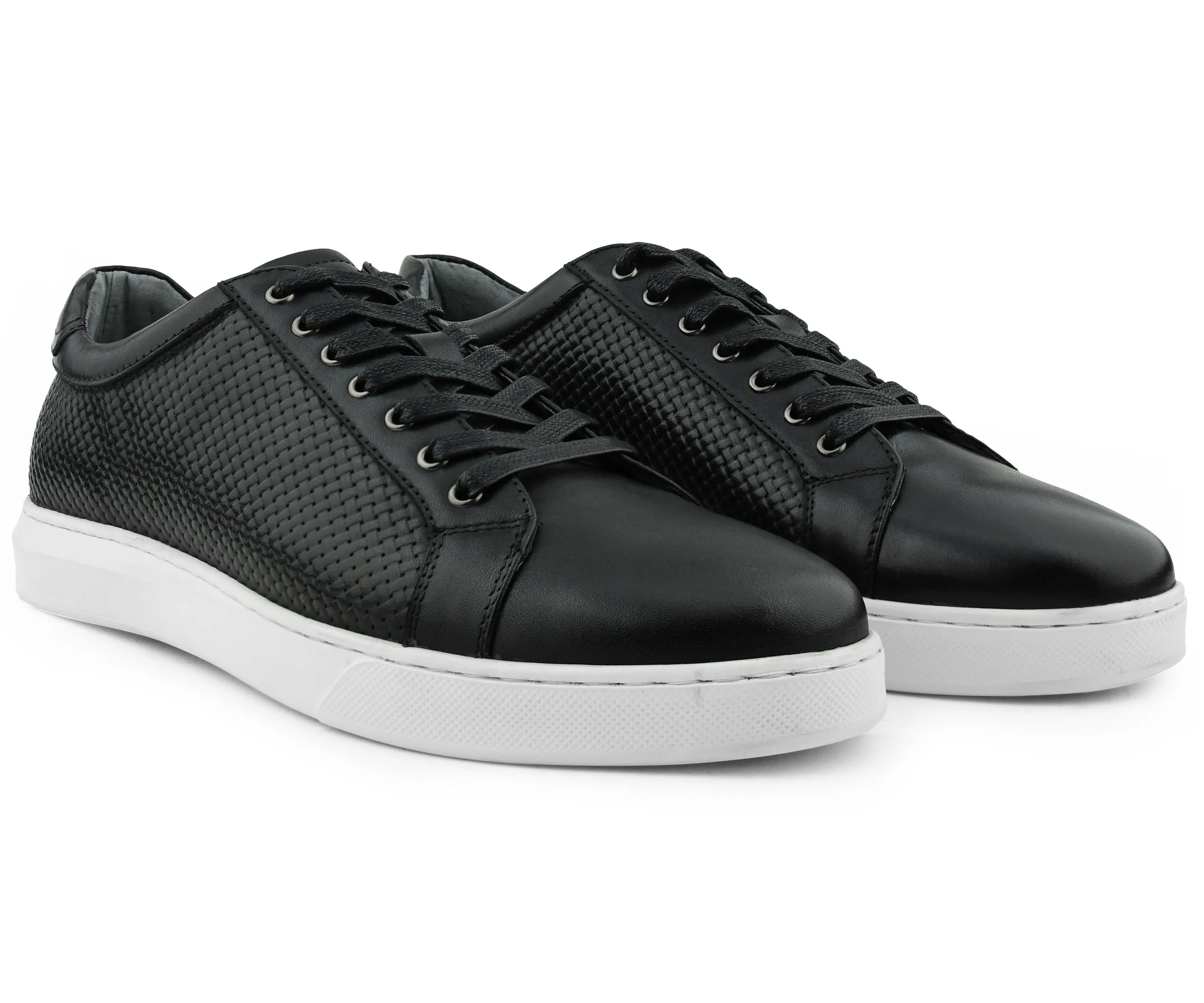 Pure Black Leather Sneaker