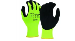 Pyramex 13 Gauge Micro-Foam Nitrile Coated A4 Cut Resistant Work Gloves - Lime/2XL