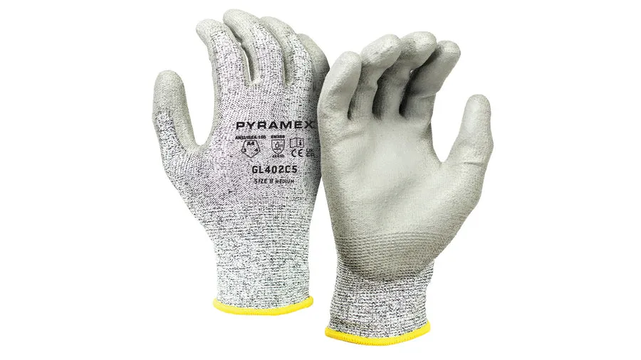 Pyramex 13 Gauge Polyurethane Coated Level 5 Cut Resistant Gloves - M