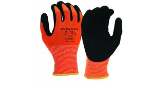 Pyramex 13 Gauge Sandy Nitrile Coated A6 Cut Resistant Work Gloves - Orange/M