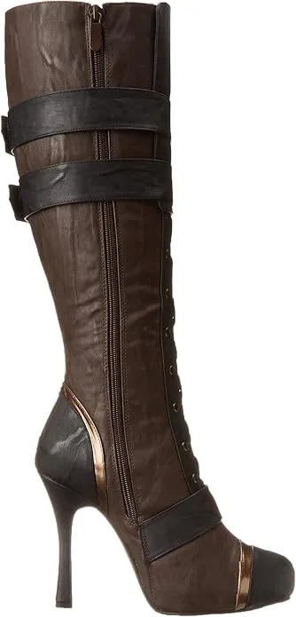 Quinley-420 Faux Leather Steampunk Knee Boots