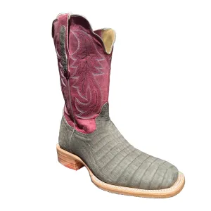 R. WATSON MEN'S CAIMAN BELLY & ROSA GOAT NUBUCK WESTERN BOOT - RW2008-2