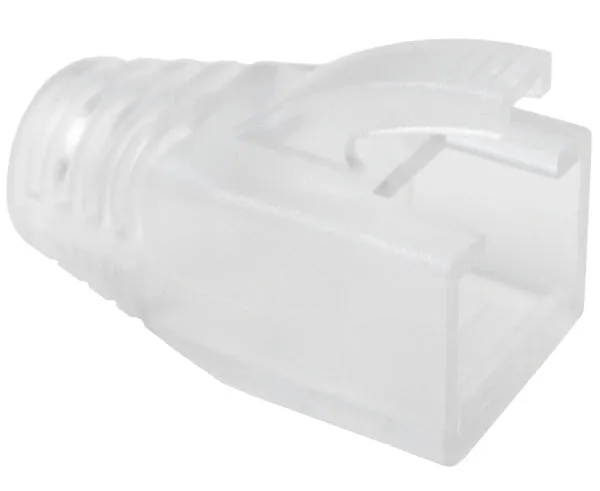 RJ45 Slip-On Boot, CAT6/6A/7, Type Oversize, Clear, 7.5mm OD, 1pc