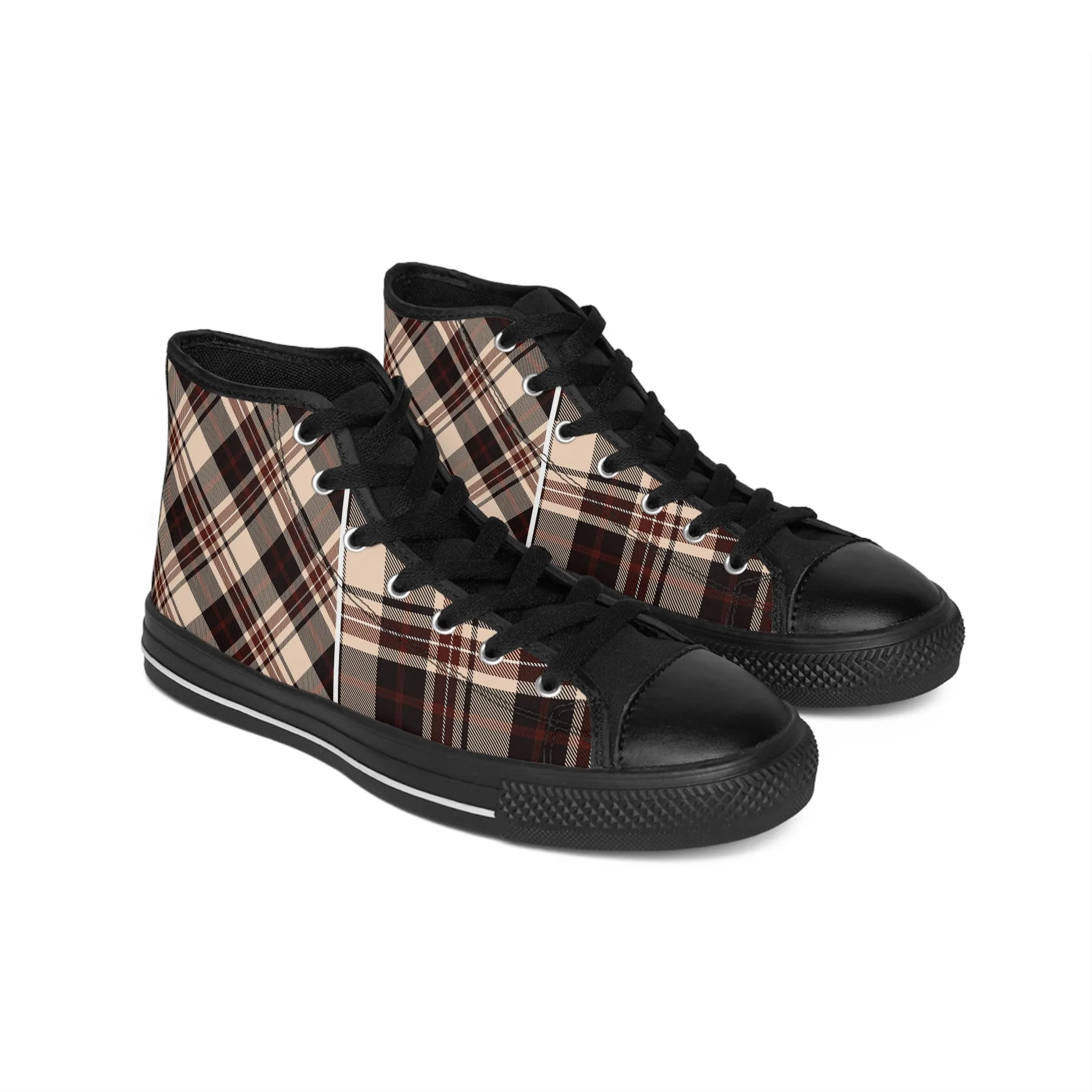 Scottish Tartan Pattern Women's Classic Sneakers