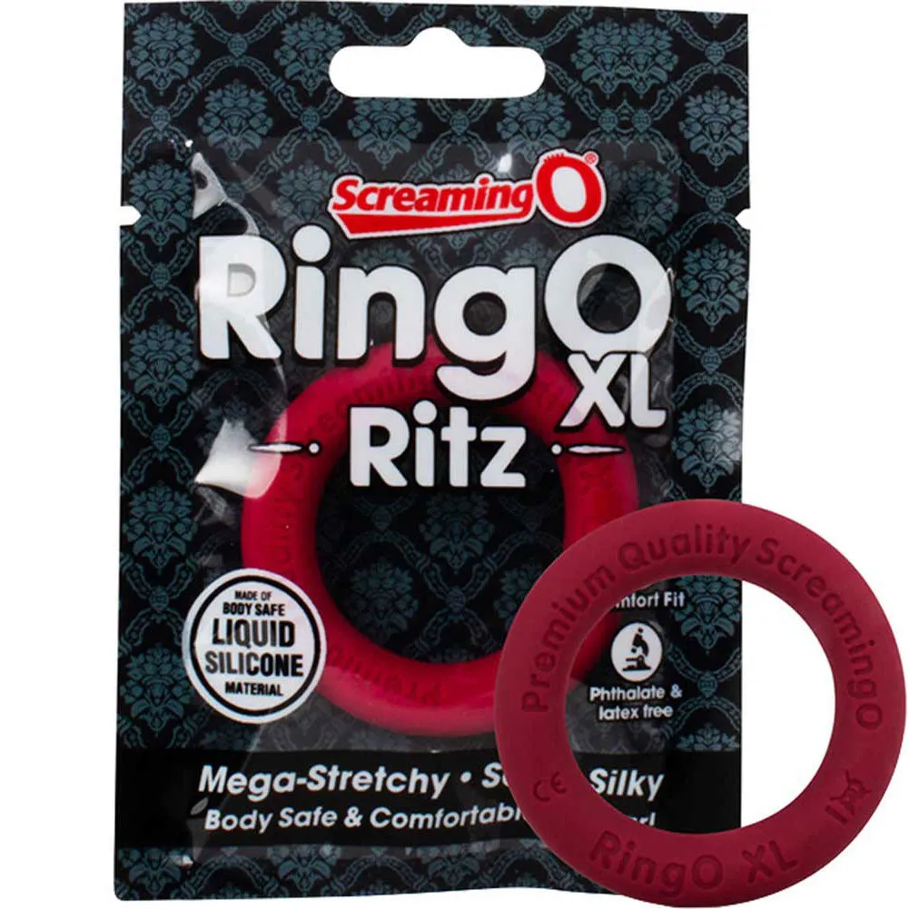 Screaming O RingO Ritz XL Mega Stretchy Silicone Cock Ring-Red