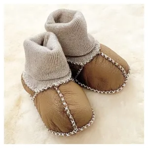 Sheepskin Baby Booties - Sand