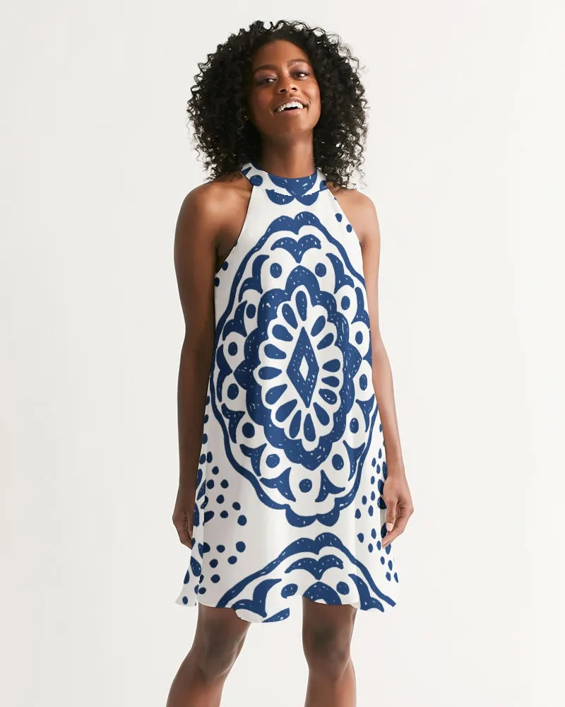 SMF Peace Feminine Halter Dress