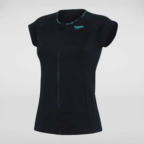 Speedo Womens Eco Cap Sleeve Sun Top - Black