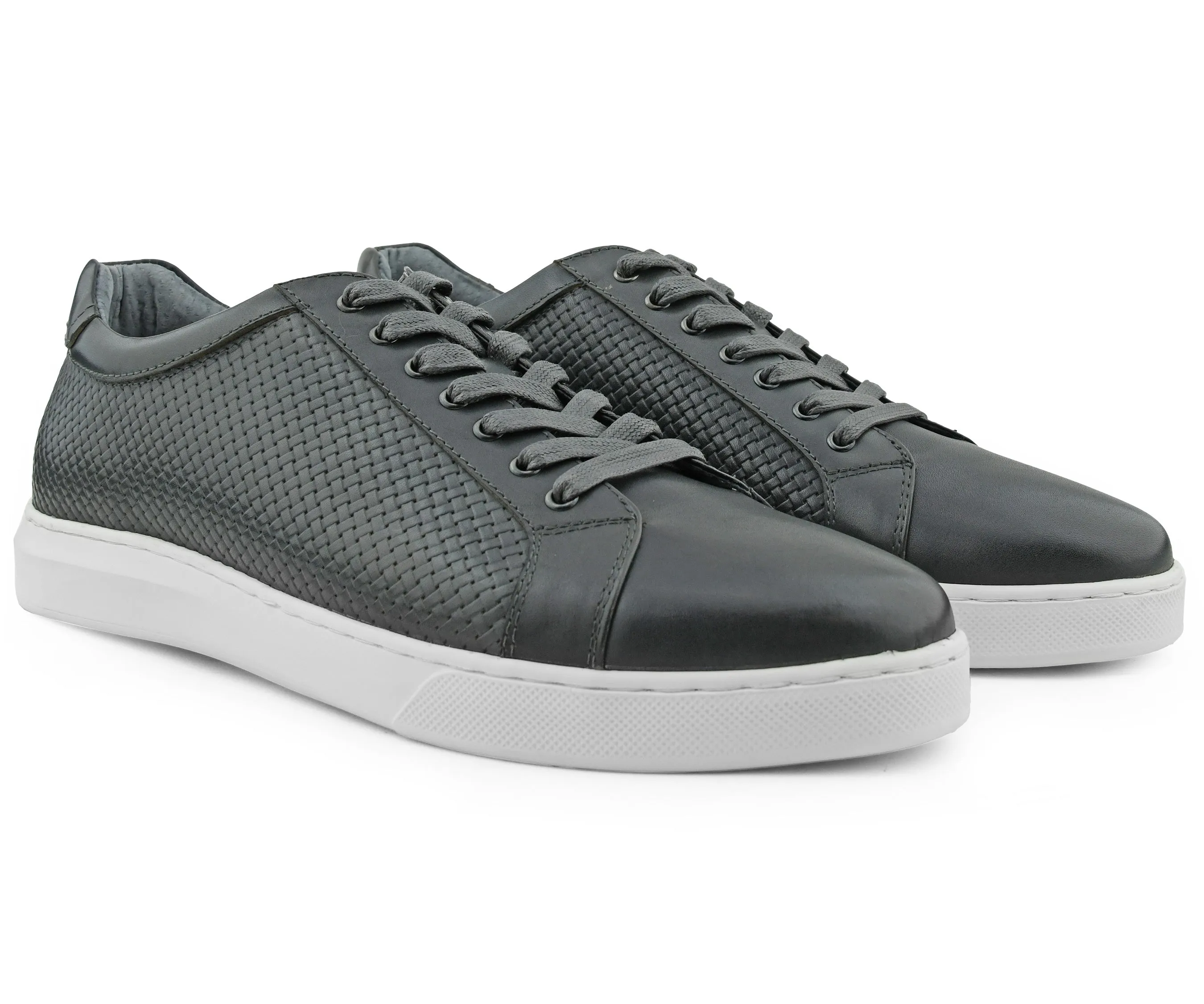 Stone Grey Leather Sneaker