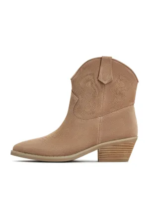 Suede Cowboy Boots Natalie - Brown