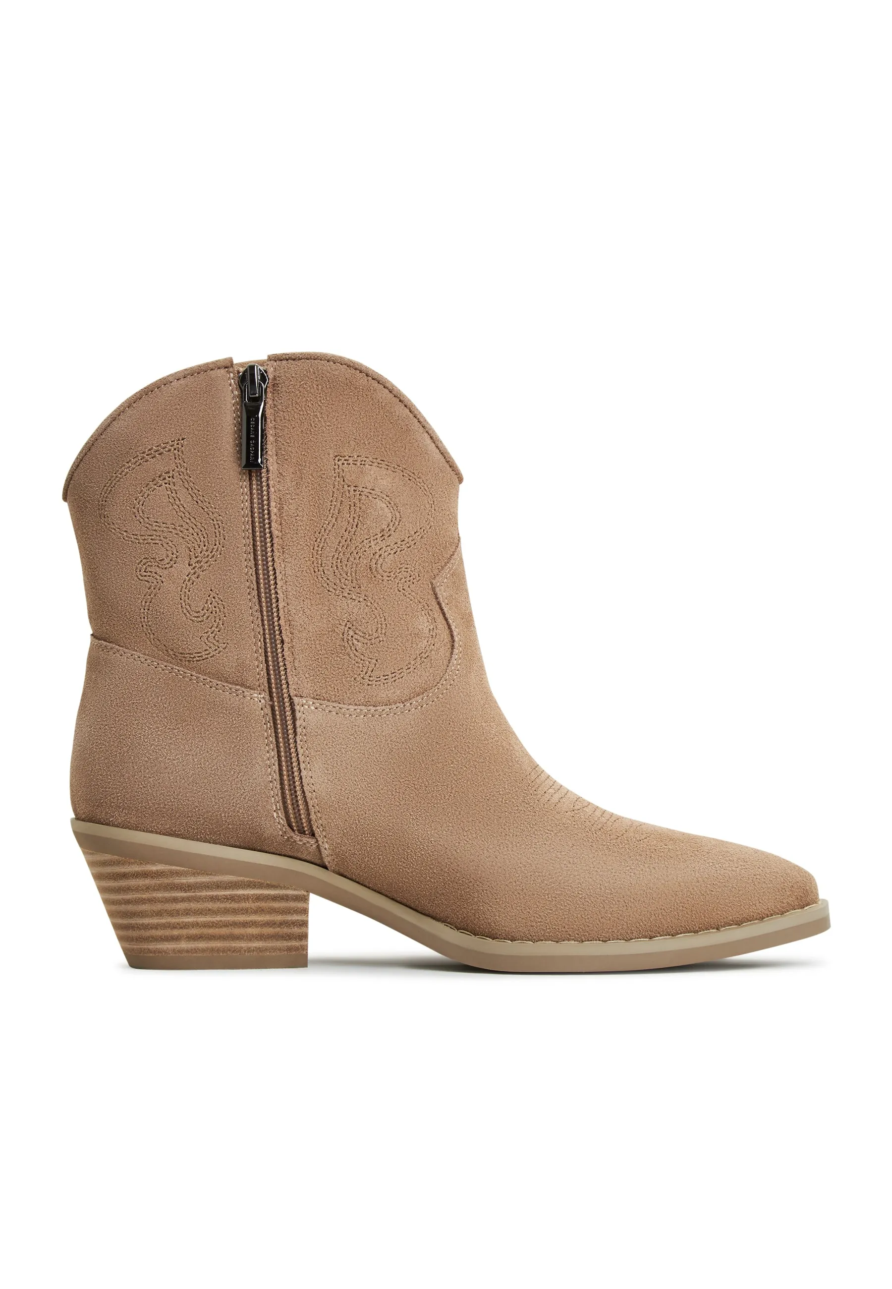 Suede Cowboy Boots Natalie - Brown