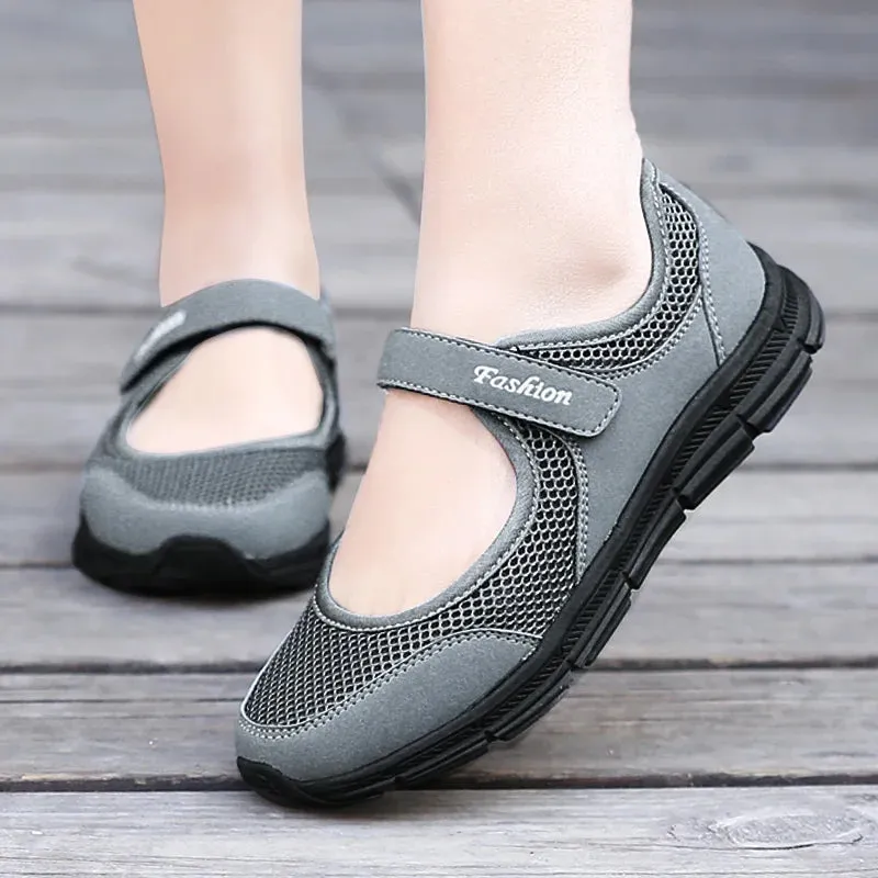 Summer Women Casual Shoes Soft Portable Sneakers Walking Shoes Flat Soles for Women Breathable Slip on White Shoes