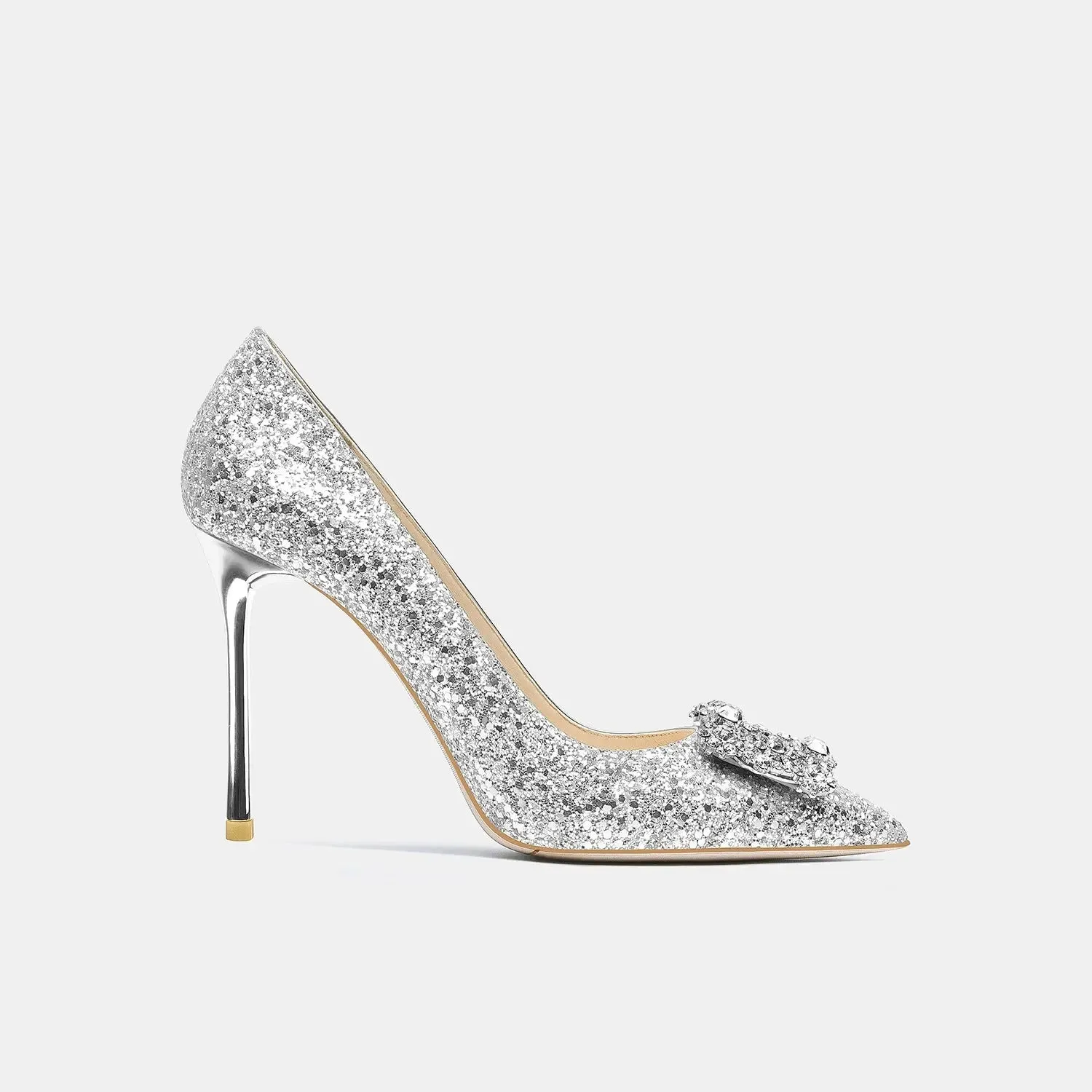 Tamil Silver Sequin Heels