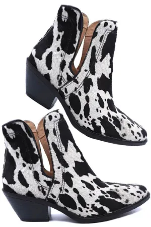 TEEK - Western Cut Out Animal Hair Booties