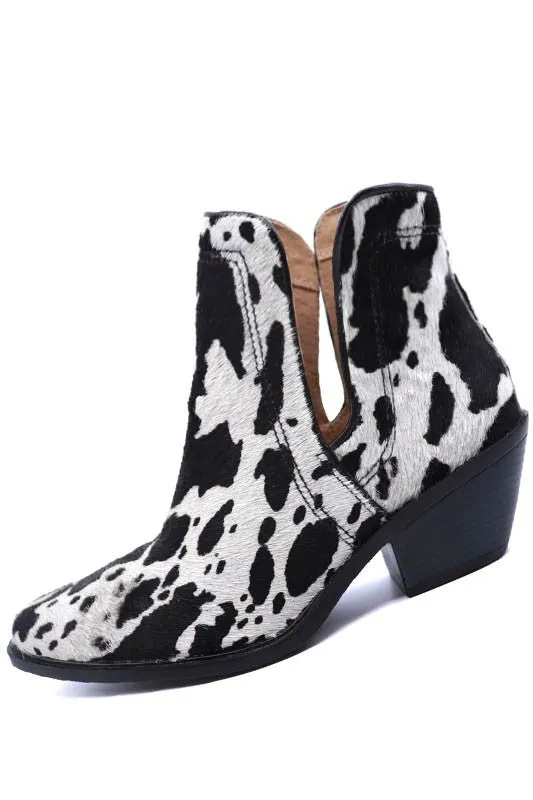 TEEK - Western Cut Out Animal Hair Booties