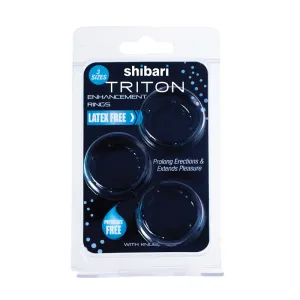 Triton Enhancement Pleasure Rings With Knubbs 3pk Black