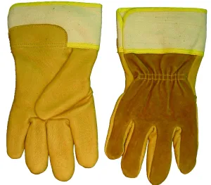 Weldmark WM849109 Large Fitters Top Grain Pigskin Palm Split Cowhide Back Gloves (Pkg. of 120)