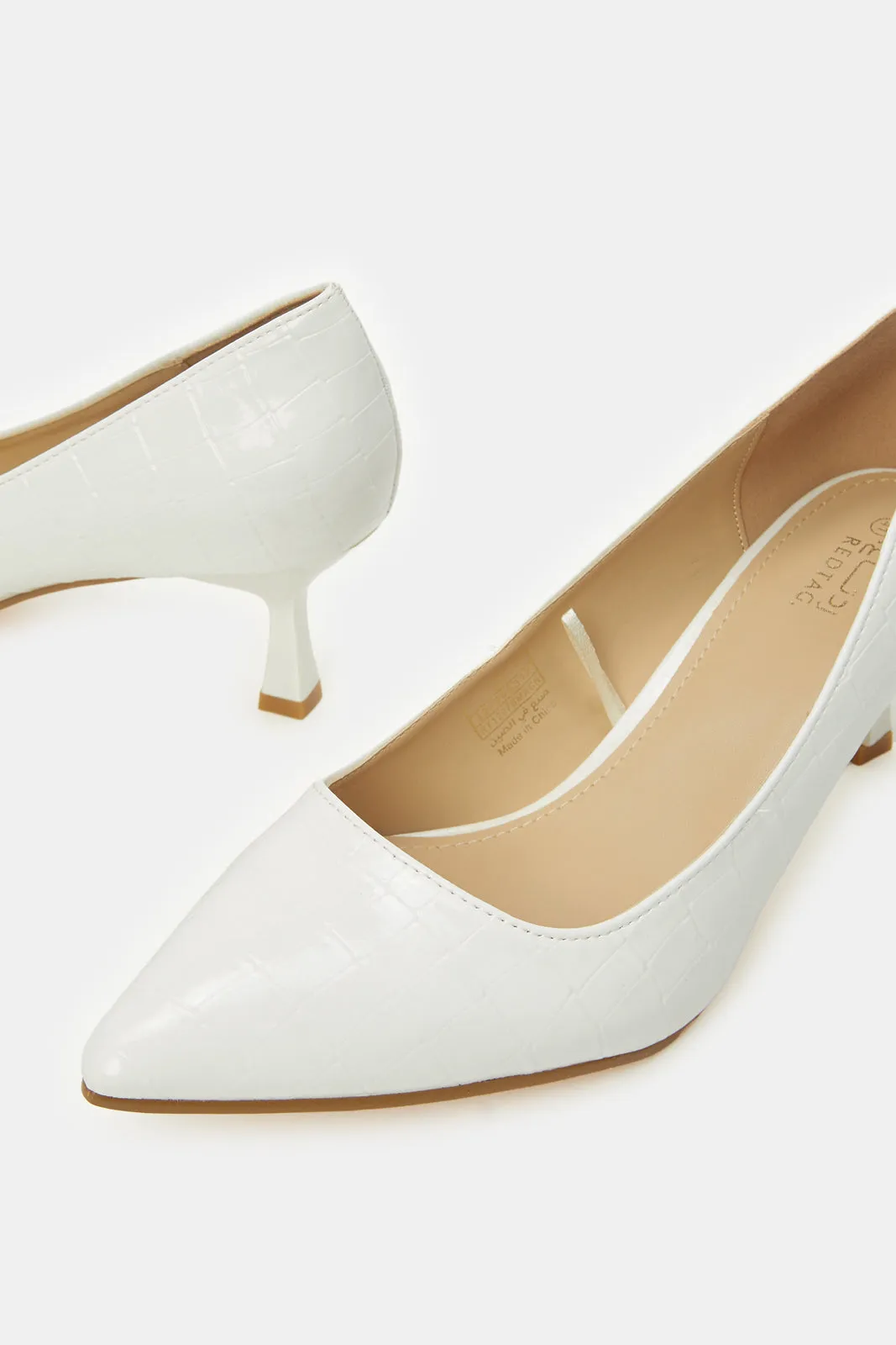 Women White Patent Court Shoes