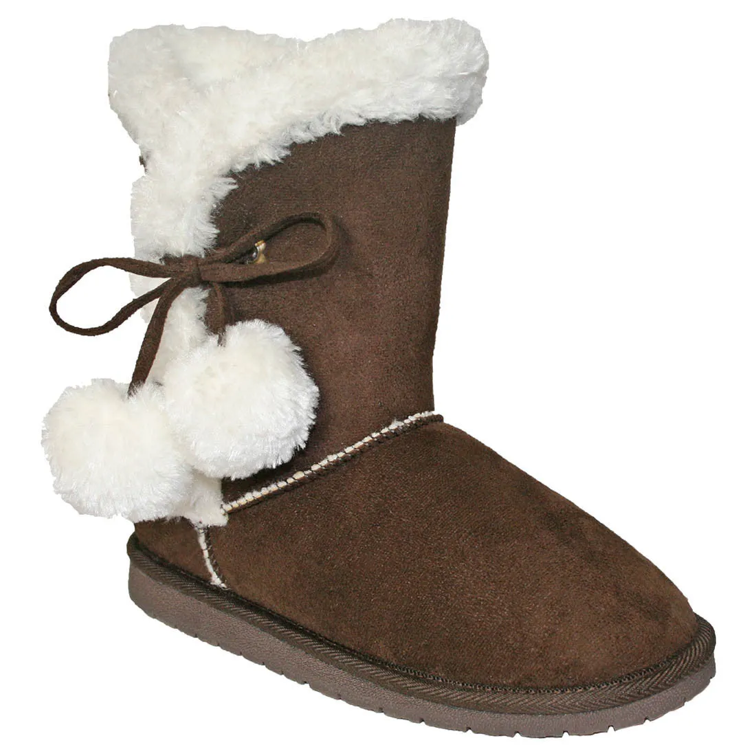 Women's 9-inch Side Tie Microfiber Boots - Chocolate