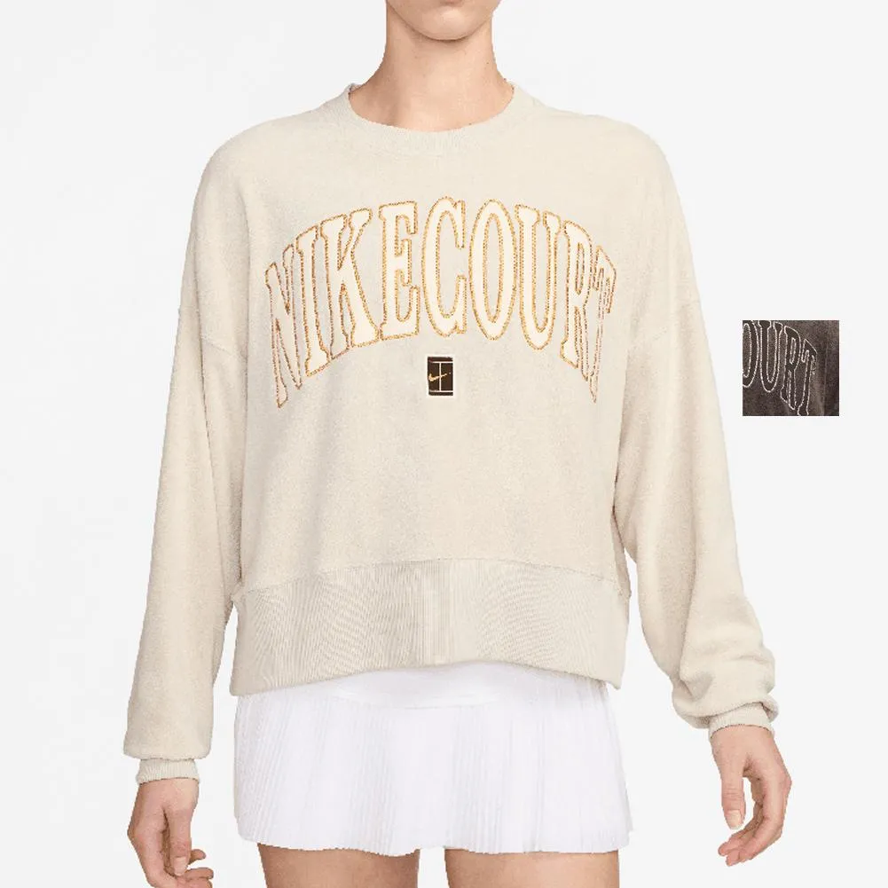 Women`s Court Heritage Oversized Crew Neck Graphic Tennis Sweatshirt