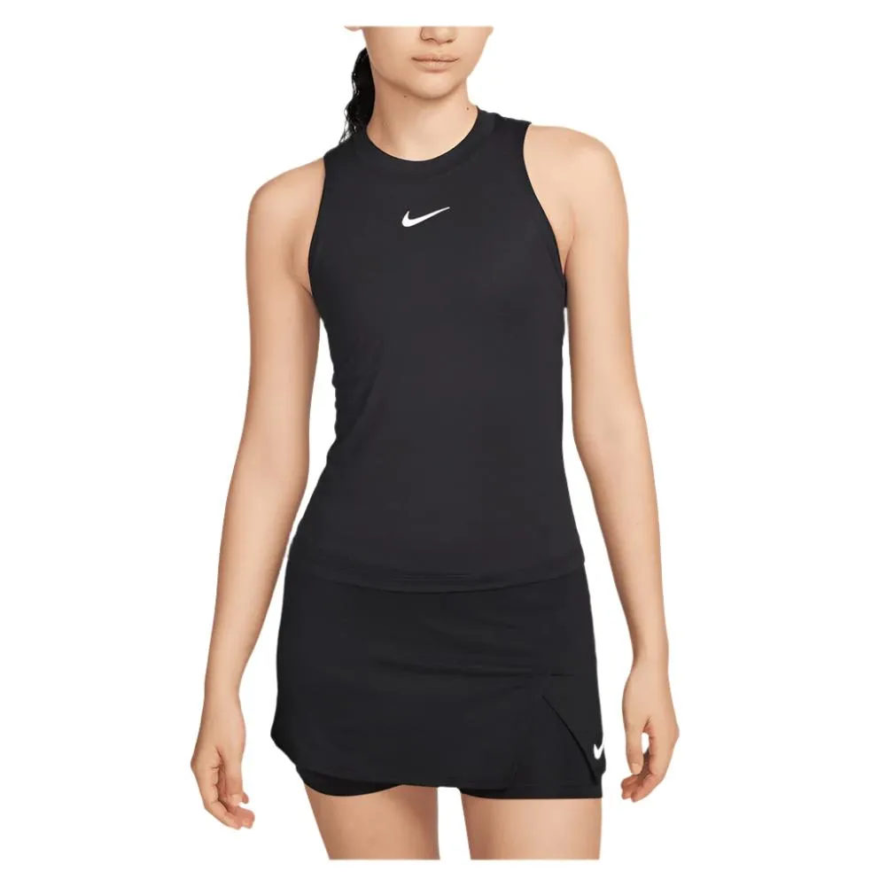 Women's Dri-Fit Advantage Tennis Tank Black and White