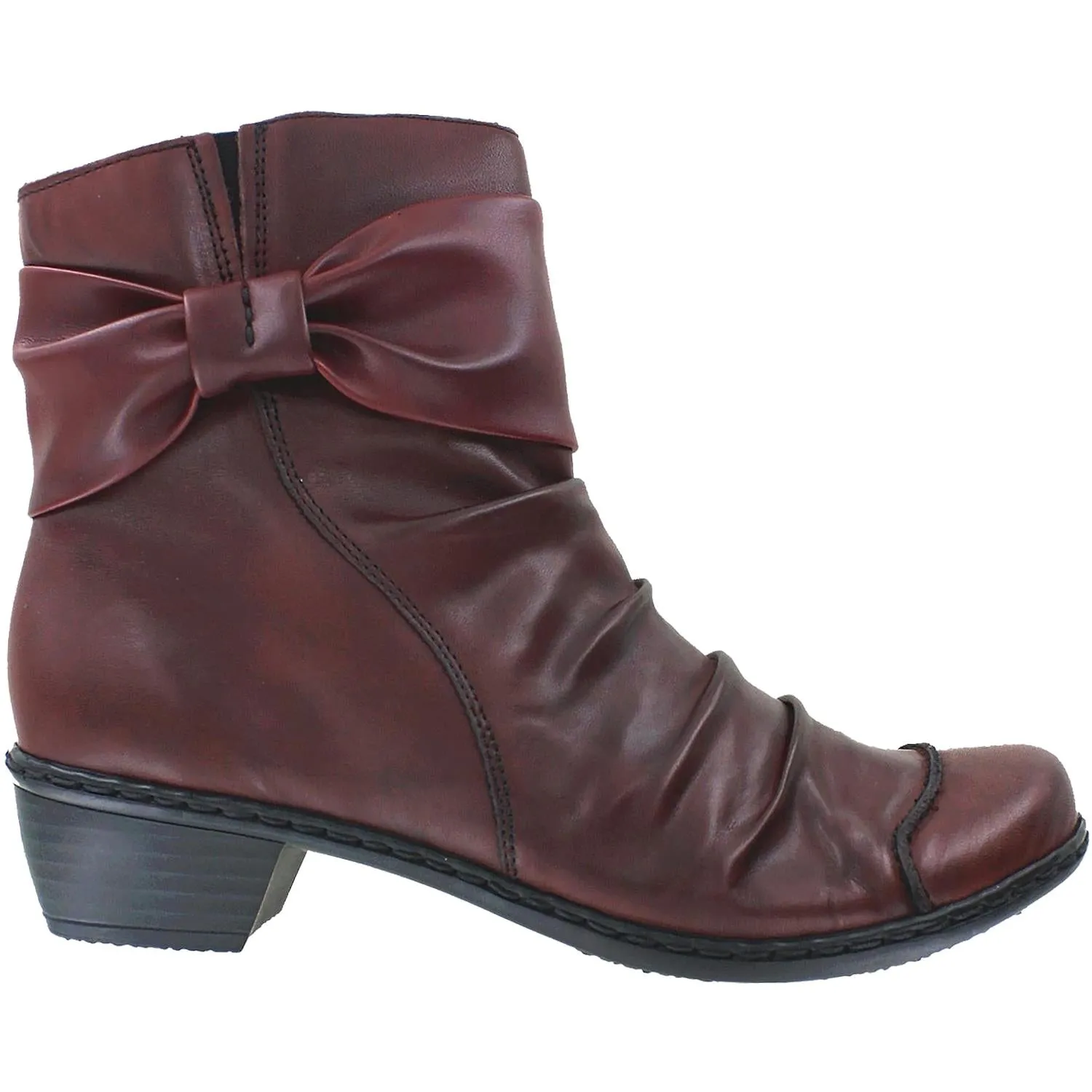 Women's Rieker 72873-35 Louise Medoc Burgundy Leather