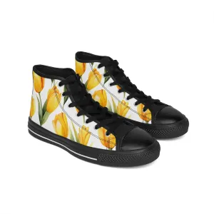 Yellow Tulip Flowers Women's Classic Sneakers