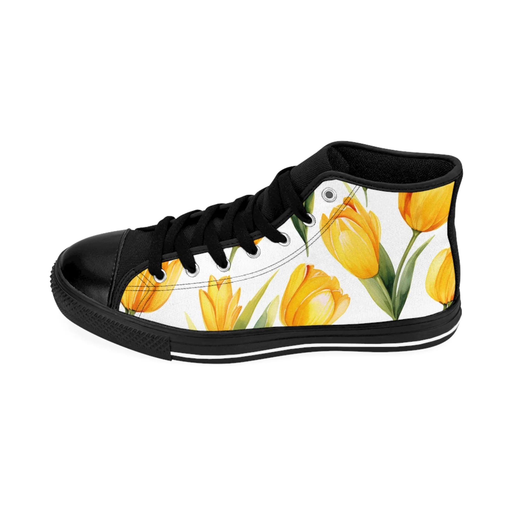 Yellow Tulip Flowers Women's Classic Sneakers